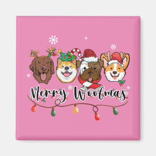 Merry Woofmas Typografie Magnet