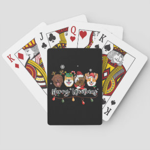 Merry Woofmas Typografie Spielkarten