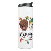 Merry Woofmas Typografie Thermal Tumbler Thermosbecher (Nach links gedreht)