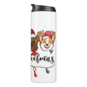 Merry Woofmas Typografie Thermal Tumbler Thermosbecher (Nach rechts gedreht)
