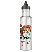 Merry Woofmas Typografie Wasser Flasche Edelstahlflasche (Rechts)