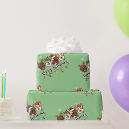 Merry Woofmas Typografy Wrapping Paper Geschenkpapier