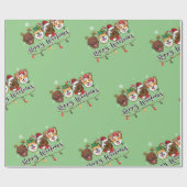 Merry Woofmas Typografy Wrapping Paper Geschenkpapier (Flach)