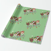 Merry Woofmas Typografy Wrapping Paper Geschenkpapier (Ungerollt)