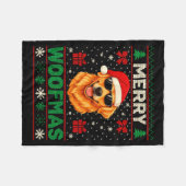 Merry Woofmas Ugly Christmas Jumper Xmas Dog Lover Fleecedecke (Vorderseite (Horizontal))