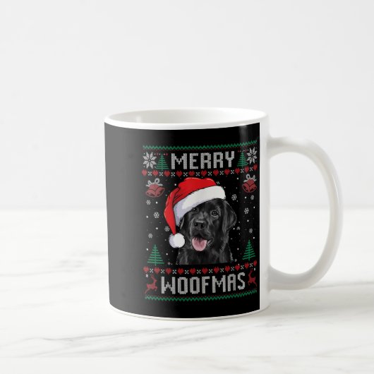 Merry Woofmas Ugly Sweater Black Lab Labrador Chri Kaffeetasse (Rechts)