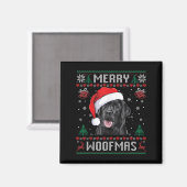 Merry Woofmas Ugly Sweater Black Lab Labrador Chri Magnet (Vorderseite/Rückseite)