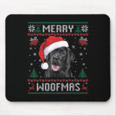 Merry Woofmas Ugly Sweater Black Lab Labrador Chri Mousepad (Vorne)