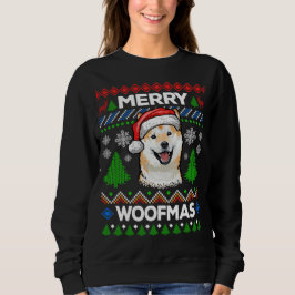 Merry Woofmas Ugly Sweater Weihnachten Shiba Sweatshirt