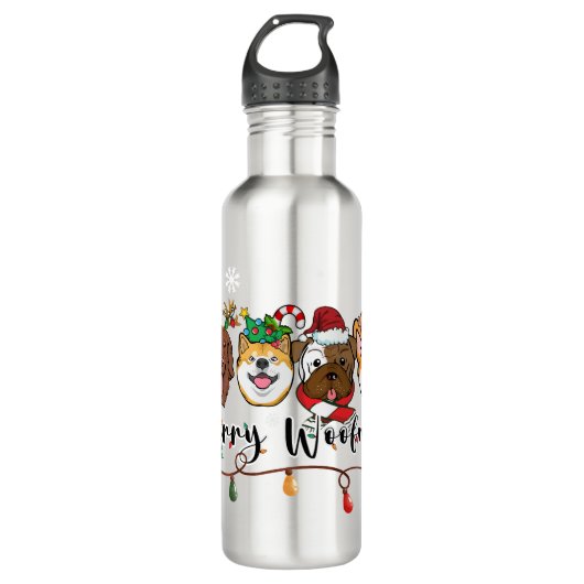 Merry Woofmas Wasserflasche Edelstahlflasche (Vorderseite)