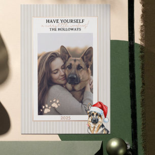 Merry Woofmas Watercolor German Shepherd Folien Feiertagskarte