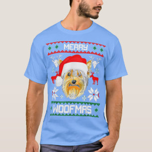 Merry Woofmas Weihnachten Hund Hirsch Schneeflocke T-Shirt