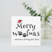 Merry Woofmas Weihnachtskarte Karte (Stehend Vorderseite)