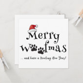 Merry Woofmas Weihnachtskarte Karte (Vorderseite/Rückseite Beispiel)