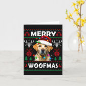 Merry Woofmas Yellow Labrador Christmas Ugly Sweat Karte (Gelbe Blume)