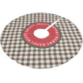 MERRY Words Scottish Tartan Polyester Weihnachtsbaumdecke (Schrägansicht)