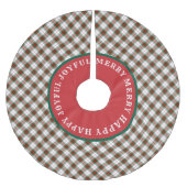 MERRY Words Scottish Tartan Polyester Weihnachtsbaumdecke (Vorderseite)
