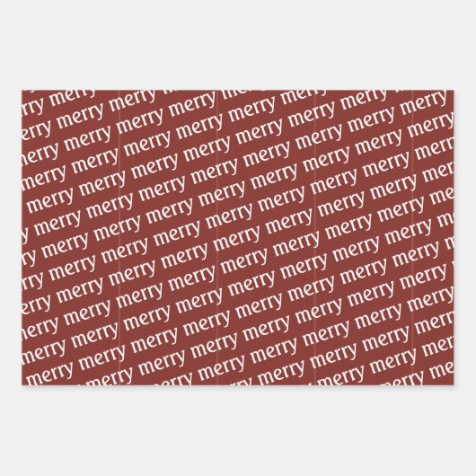 Merry Wrapping Paper Sheets Geschenkpapier Set (Vorderseite)