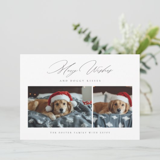 Merry wünscht Doggy Kisses 2 Foto Weihnachten (Stehend Vorderseite)