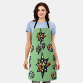 Merry X-mas Stars Stached Glass Pattern Schürze (Getragen)