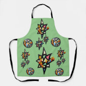 Merry X-mas Stars Stached Glass Pattern Schürze (Vorderseite)