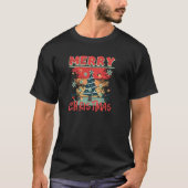 Merry X Mas Tree Lights Santa Claus Ugly Christmas T-Shirt (Vorderseite)
