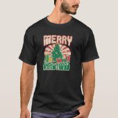Merry X Mas Tree Lights Santa Claus Ugly Christmas T-Shirt (Vorderseite)