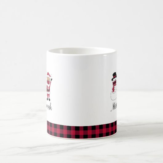 Merry X-Mask Funny Buffalo Kariert Santa Kaffeetasse (Mittel)