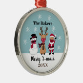 Merry X-Mask Funny Santa Reindeer Snowman Ornament Aus Metall (Rechts)
