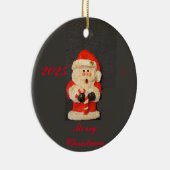 MERRY XMAS 2025 CANDY CANE SANTA KERAMIK ORNAMENT (Rechts)