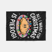 Merry Xmas alles, was ich zu Weihnachten Pierogi M Fleecedecke (Vorderseite (Horizontal))