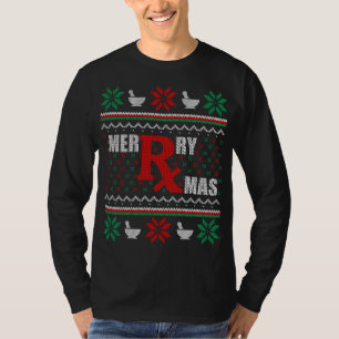 Merry Xmas Apotheker Ugly Christmas Sweater Pharm T-Shirt