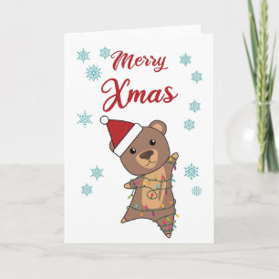Merry Xmas Bären Schnee Winter Teddy Kinder Karte