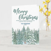 Merry xmas Baumschneewald Modern Raindei Moose Karte (Gelbe Blume)