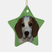 Merry-Xmas-Beagle Keramik Ornament (Rechts)