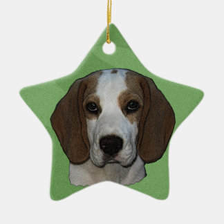 Merry-Xmas-Beagle Keramik Ornament