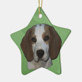 Merry-Xmas-Beagle Keramik Ornament (Links)