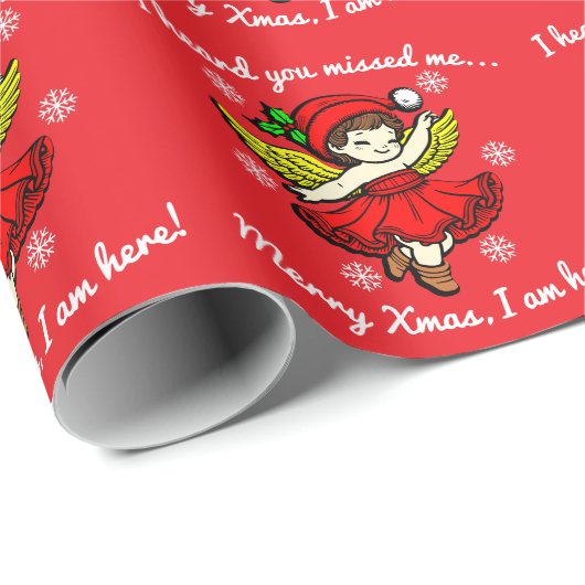 Merry Xmas bin ich hier Geschenkpapier (Rolleneckpunkt)