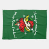 Merry Xmas bin ich hier Geschirrtuch (Horizontal)