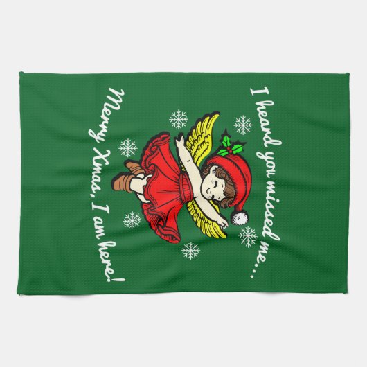 Merry Xmas bin ich hier Geschirrtuch (Horizontal)