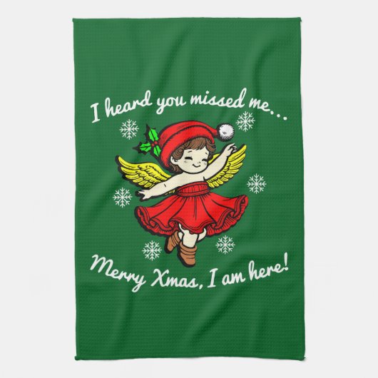 Merry Xmas bin ich hier Geschirrtuch (Vertikal)