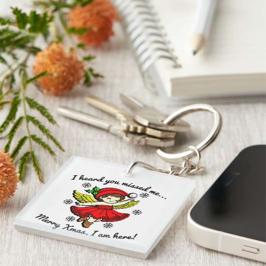 Merry Xmas bin ich hier Schlüsselanhänger (Vorderseite rechts)