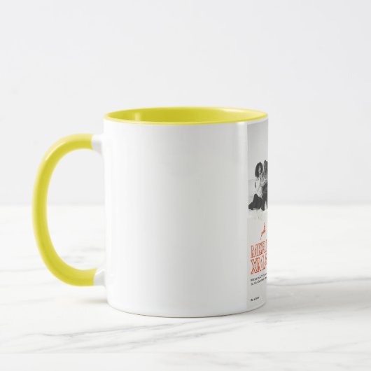 Merry Xmas Black & White Couple Tasse (Links)