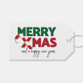 Merry Xmas Bonbons roter Zuckerrohr Weihnachten Geschenkanhänger (Vorderseite (Horizontal))