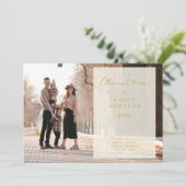 Merry Xmas Calligraphy Transparency Overlay Photo Karte (Stehend Vorderseite)