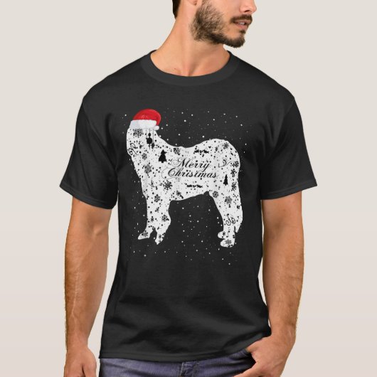 Merry Xmas Caucasian Shepherd Dog Dog Christmas T-Shirt (Vorderseite)