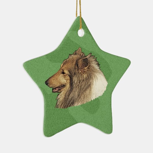 Merry Xmas Collie Keramikornament (Rechts)