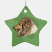 Merry Xmas Collie Keramikornament (Vorne)