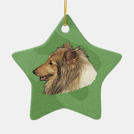 Merry Xmas Collie Keramikornament (Vorne)