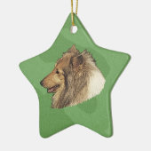 Merry Xmas Collie Keramikornament (Links)